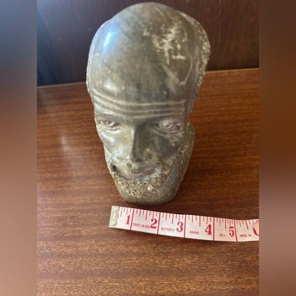 Handcrafted Vintage African SoapStone Bust Sculpture - Picture 5 of 8